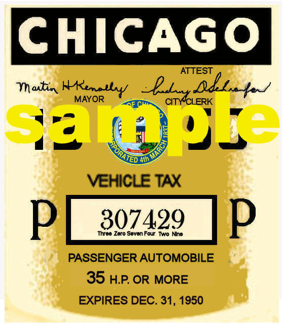 (image for) 1950 Illinois Tax/Inspection sticker (CHICAGO)